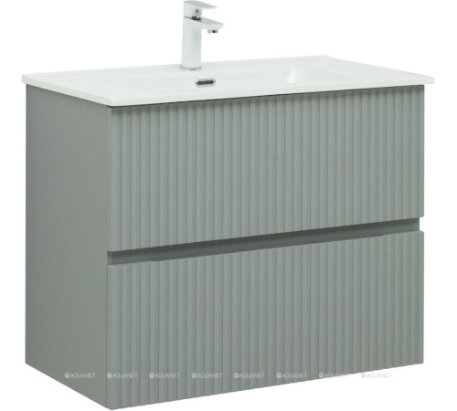 Тумба с раковиной Aquanet Джейн 80 мисти грин раковина Фортуна 00332519