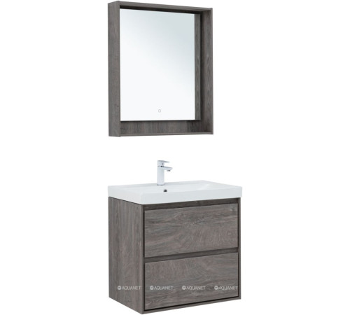 Тумба с раковиной Aquanet Милан 70 дуб рошелье 00340158