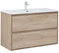 Тумба с раковиной Aquanet Милан (Flash) 100 дуб светлый 00340339