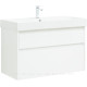 Тумба с раковиной Aquanet Nova Lite 100 Slim Synergy 2 ящика белый глянец 00291826