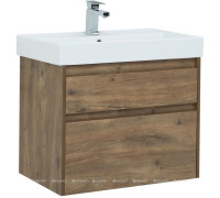 Тумба с раковиной Aquanet Nova Lite 75 2 ящика дуб рустикальный 00254697