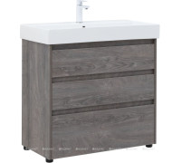 Тумба с раковиной Aquanet Nova Lite 85 Slim Synergy 3 ящика дуб рошелье 00307079