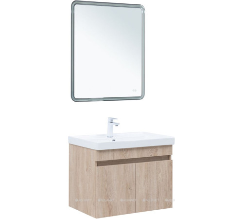 Тумба с раковиной Aquanet Оптима 70 дуб светлый 00345357