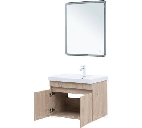 Тумба с раковиной Aquanet Оптима 70 дуб светлый 00345357