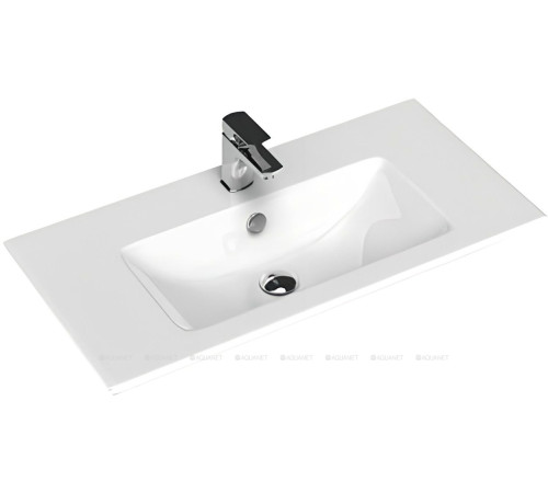 Тумба с раковиной Aquanet Практика 80 2 ящика белый матовый 00335760