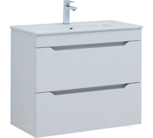 Тумба с раковиной Aquanet Практика 80 2 ящика белый матовый 00335760