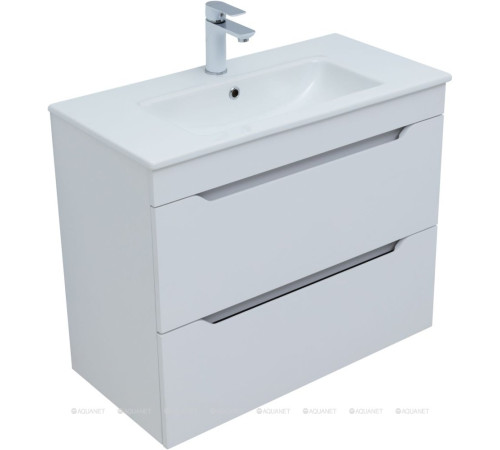 Тумба с раковиной Aquanet Практика 80 2 ящика белый матовый 00335760