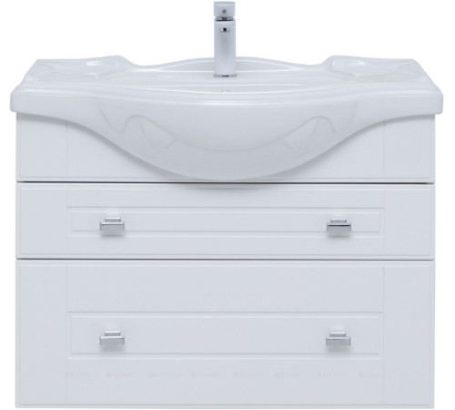Тумба с раковиной Aquanet Рондо 85 Yatao 2 ящика белый глянец 00306205