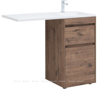 Тумба с раковиной Aquanet Токио 110 L напольная 2 ящика дуб веллингтон 00335585