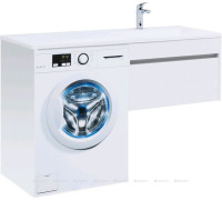 Тумба с раковиной Aquanet Токио 130 R подвесная 1 ящик белый глянец 00239218