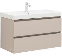 Тумба с раковиной Aquanet Вега 2.0 90 бежевая 2 ящика с раковиной Ирис 00344753