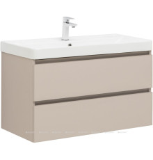 Тумба с раковиной Aquanet Вега 2.0 90 бежевая 2 ящика с раковиной Ирис 00344753