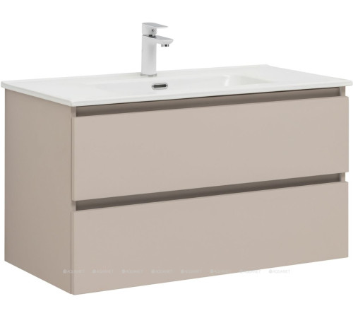 Тумба с раковиной Aquanet Вега 2.0 90 бежевая 2 ящика с раковиной Ирис 00344753