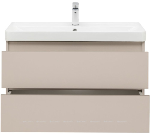 Тумба с раковиной Aquanet Вега 2.0 90 бежевая 2 ящика с раковиной Ирис 00344753