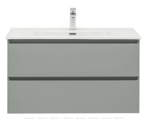 Тумба с раковиной Aquanet Вега 2.0 90 мисти грин 2 ящика с раковиной Flat 00344768