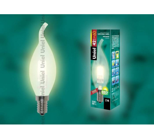 Лампа галогеновая Uniel E14 42Вт K 01082