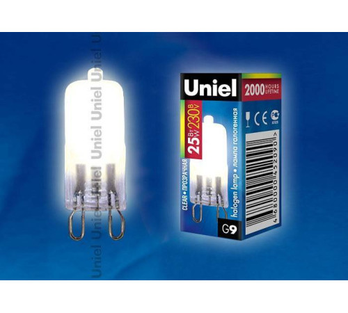 Лампа галогеновая Uniel G9 25Вт K 1390