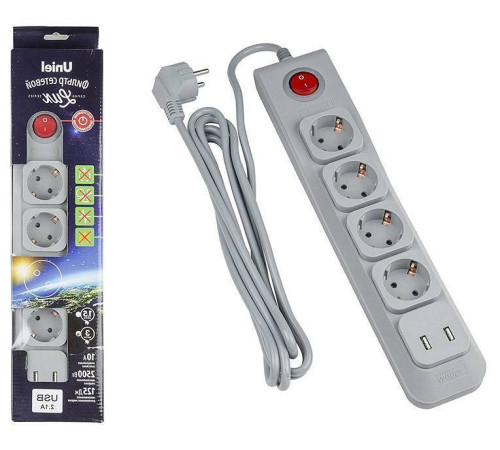 Удлинитель с выключателем Uniel S-Gsl5-3U UL-00001761