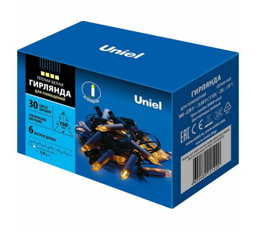Гирлянда Супернить Uniel ULD-S0600/60 DTA 60 м 600 LED теплый белый UL-00005469