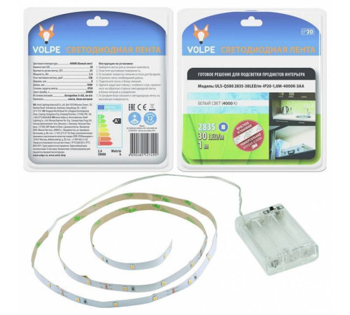 Лента светодиодная Uniel ULS-Q330 12В 9.6 Вт/м IP20 3000K UL-00006535
