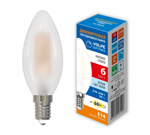 Лампа светодиодная Volpe OPTIMA DIM E14 6Вт 4000K UL-00009246