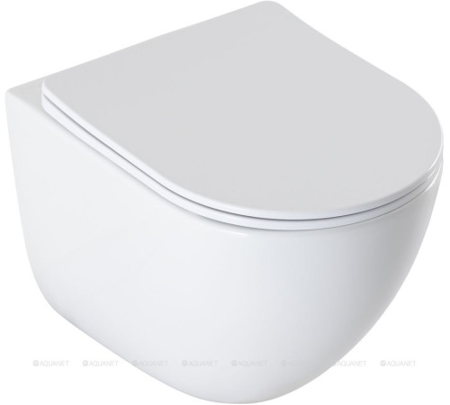 Унитаз подвесной Aquanet EcoVortex Tornado с сиденьем Soft Close 505х360 мм 00348039