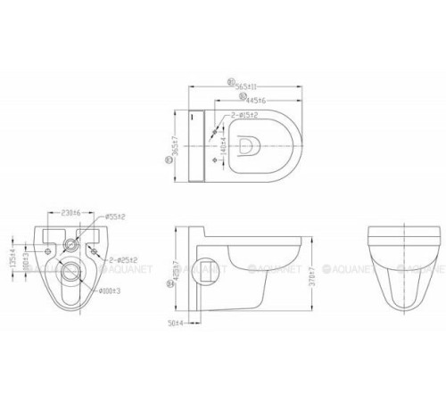 Унитаз подвесной Bravat New Moon 565x360x425 мм сиденье микролифт C2166W-ENG