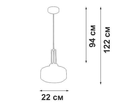 Подвесной светильник Vitaluce V20530 1xE27 V20530-1/1S