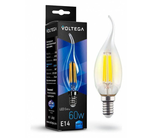 Лампа светодиодная Voltega Candle wind 6W 7018
