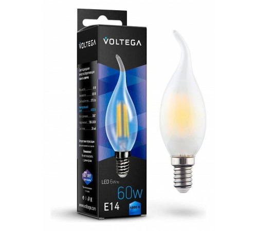 Лампа светодиодная Voltega Candel wind matt 6W 7026