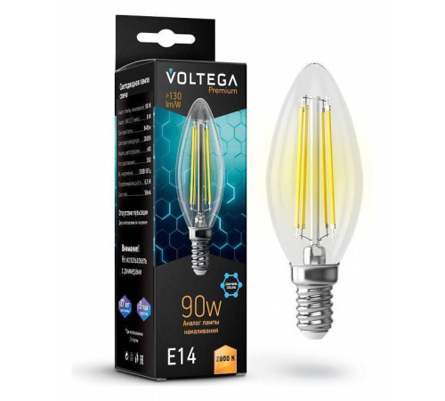 Лампа светодиодная Voltega Candle Graphene E14 9 Вт 2800 K 7134