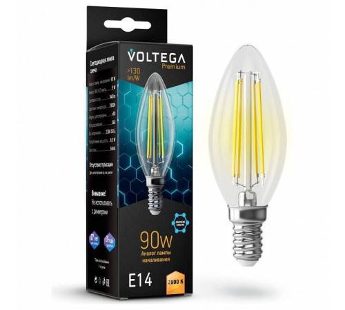 Лампа светодиодная Voltega Candle Graphene E14 9 Вт 2800 K 7134