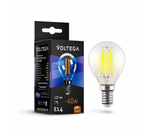 Лампа светодиодная Voltega Globe dim 5 Вт E14 3000 K 8464