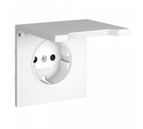 Накладка для розетки с заземлением и со шторками с крышкой Voltum S70 VLS000802