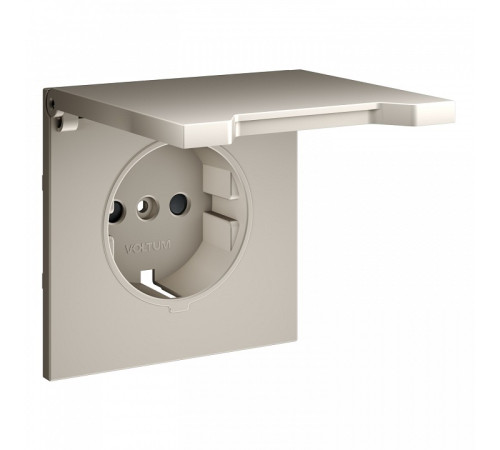 Накладка для розетки с заземлением и со шторками с крышкой Voltum S70 VLS000803