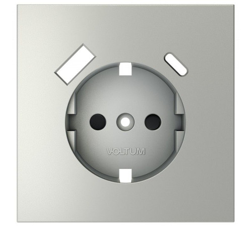 Накладка для розетки с заземлением и со шторками и 2хUSB type A и C Voltum S70 VLS001005