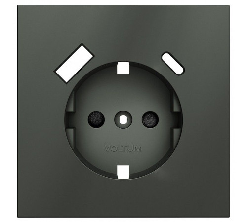 Накладка для розетки с заземлением и со шторками и 2хUSB type A и C Voltum S70 VLS001006