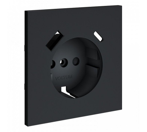 Накладка для розетки с заземлением и со шторками и 2хUSB type A и C Voltum S70 VLS001007