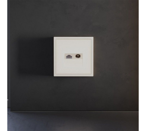 Накладка для ТВ-розетки и RJ-11 или RJ-45 Voltum S70 VLS002713