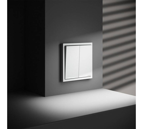 Выключатель проходной двухклавишный с подсветкой без рамки Voltum S70 VLS020402