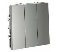 Выключатель трехклавишный без рамки Voltum S70 VLS030105