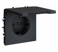Розетка с заземлением и со шторкой, без рамки с крышкой Voltum S70 VLS040307