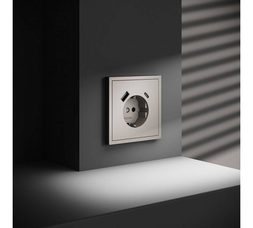 Розетка с заземлением и со шторкой и 2хUSB type A и C, без рамки Voltum S70 VLS040503