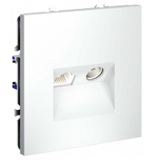 ТВ-розетка и розетка Ethernet RJ-45 без рамки Voltum S70 VLS060702