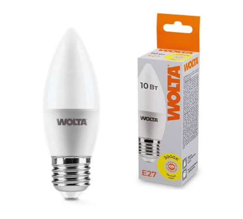 Лампа светодиодная Wolta E27 10Вт 3000K 25YC10E27