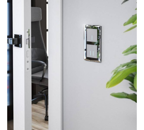 Выключатель сенсорый двухклавишный с подсветкой и функцией Wi-Fi, без рамки Werkel Серебряный W4520606