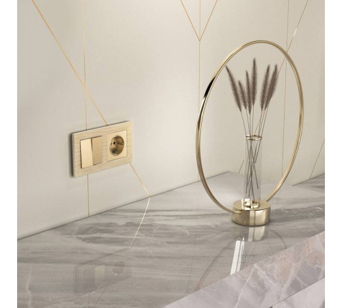 Выключатель проходной двухклавишный без рамки Werkel шампань W1122011