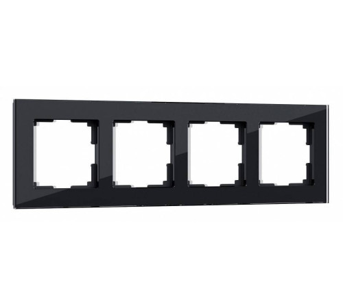Рамка на 4 поста Werkel черный,стекло W0041108