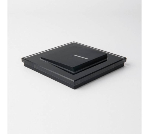 Выключатель проходной одноклавишный с подсветкой без рамки Werkel черный матовый W1112108