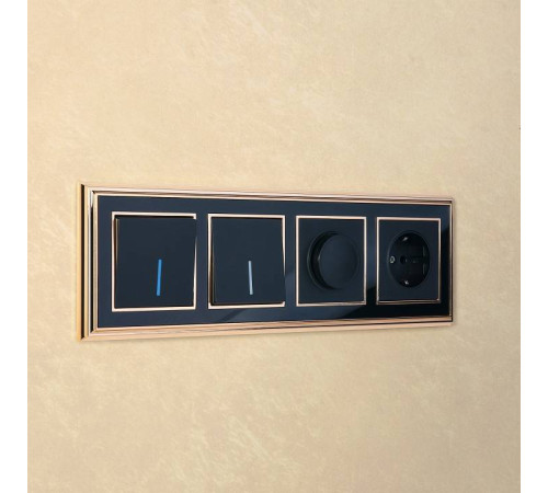 Выключатель проходной одноклавишный с подсветкой без рамки Werkel черный матовый W1112108